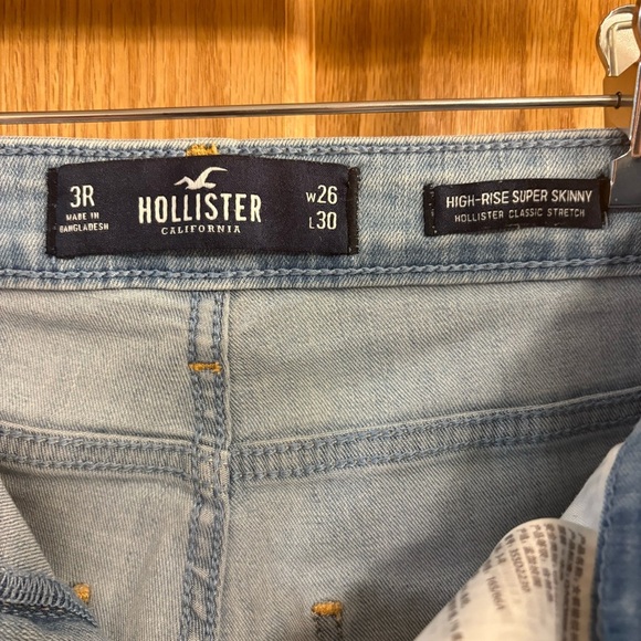 Hollister Jeans Women's Size 3R 26X30 High Rise Super Skinny Stretch Light Wash - Picture 5 of 6